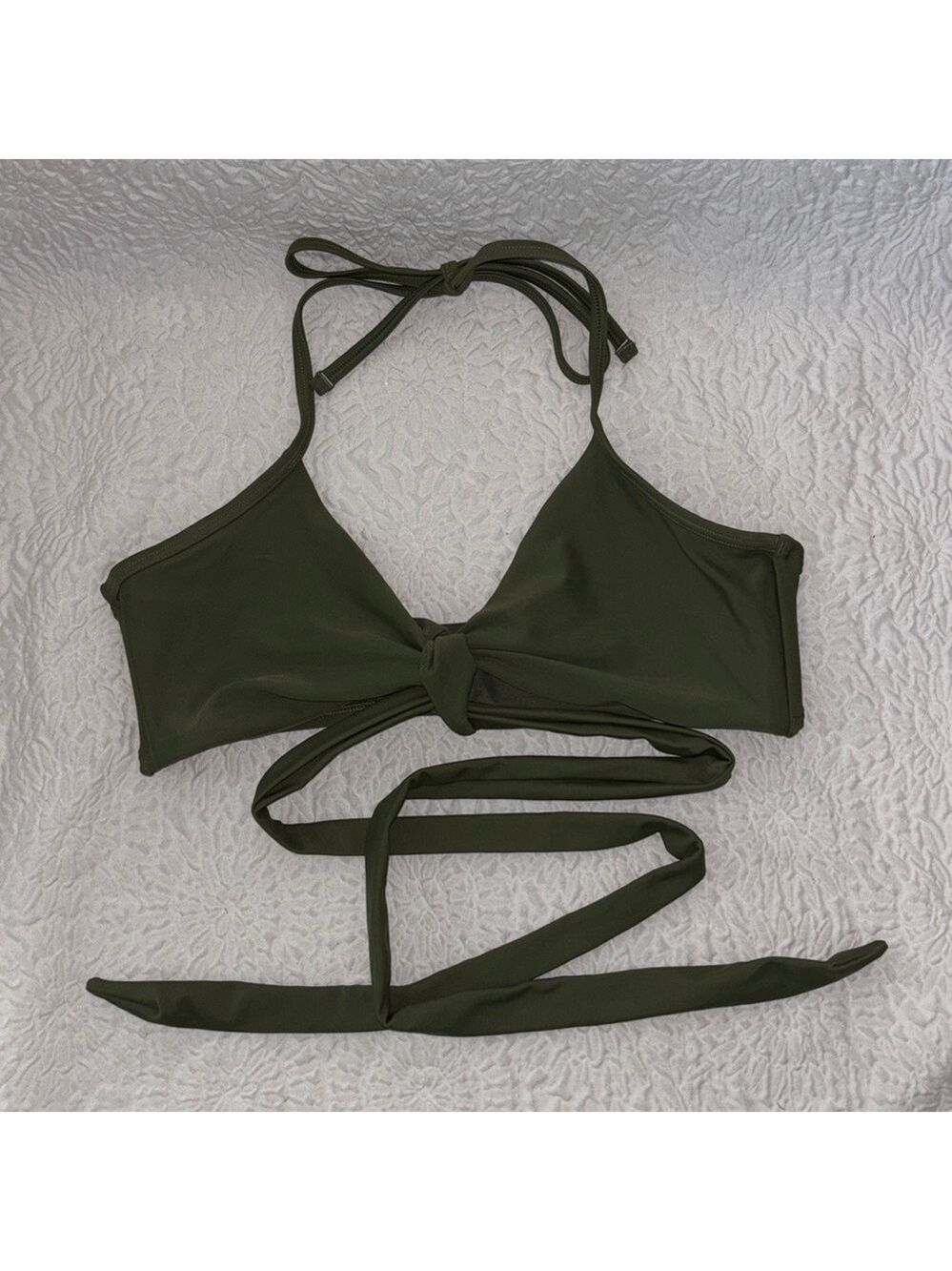 Aerie Scoop Halter Wrap Bikini Top